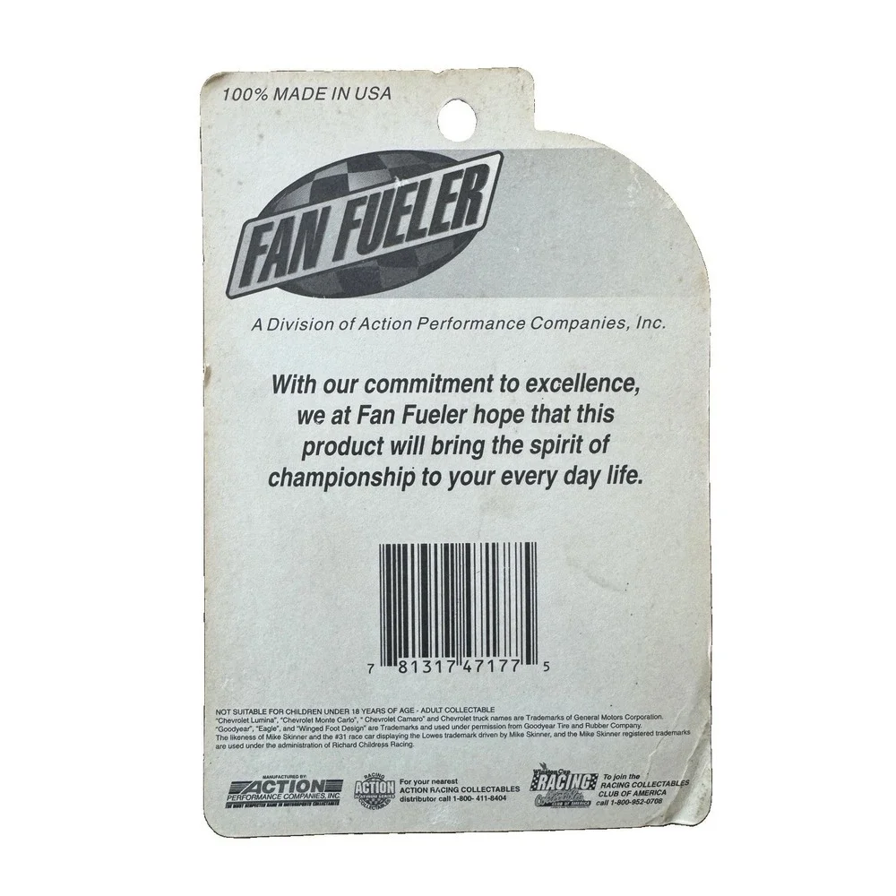 Mike Skinner Fan Fueler Pewter Car Keychain 1997
